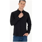 Men's Regular Black Long Sleeve Basic Shirt
