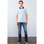 Men's Regular Blue Polo Neck T-Shirt - Image 2