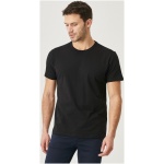 Men’s Black 100% Cotton Slim Fit Narrow Cut Crew Neck T-Shirt