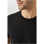Men’s Black 100% Cotton Slim Fit Narrow Cut Crew Neck T-Shirt - Image 4