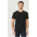 Men’s Black 100% Cotton Slim Fit Narrow Cut Crew Neck T-Shirt - Image 2