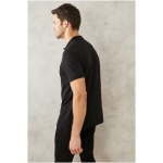 Men’s Slim Shrink-Free Cotton Fabric Slim Fit Narrow Cut Jet Black Non-Roll Polo Collar T-Shirt - Image 3