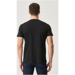 Men’s Black 100% Cotton Slim Fit Narrow Cut Crew Neck T-Shirt - Image 3