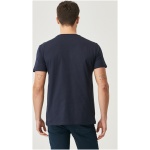 Men’s Slim navy bluw 100% Cotton Slim Fit Narrow Cut Crew Neck T-Shirt - Image 4