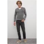 Men's Slim Gray Melange Basic Sweater - Image 2