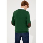 Men's Slim Green V-Neck Basic Knitwear Sweater - Image 4