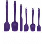 Drongo Heat Resistant Fireproof Nonstick Silicone Spatula Set 6 Pieces Purple