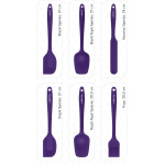 Drongo Heat Resistant Fireproof Nonstick Silicone Spatula Set 6 Pieces Purple - Image 3