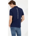 Men's Slim Navy Blue Polo Neck T-Shirt - Image 4