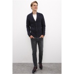 Men's Slim Navy Blue Knitwear Cardigan - Image 3
