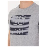 Men's Regular Grey Melange Crew Neck T-Shirt - Image 3