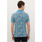 Men's Cobalt Polo Neck T-Shirt - Image 5