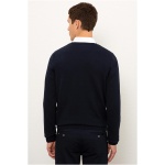 Men's Slim Navy Blue Sweater - Image 4