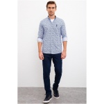 Men's Slim Blue Shirt - Image 3