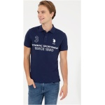 Men's Slim Navy Blue Polo Neck T-Shirt