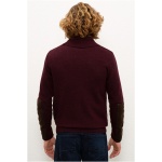 Men's Regular Burgundy Knitwear Cardigan - Image 3