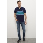 Erkek Slim Lacivert Polo Yaka T-Shirt - Image 3