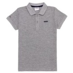 Boy's Standard Gray Melange Polo Neck T-Shirt