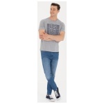 Men's Regular Grey Melange Crew Neck T-Shirt - Image 5