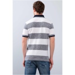 Men's Slim Light Navy Blue Polo Collar T-Shirt - Image 3