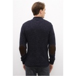 Men's Slim Navy Blue Knitwear Cardigan - Image 5