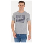 Men's Regular Grey Melange Crew Neck T-Shirt - Image 2