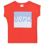 Girl's Standard Red Crew Neck T-Shirt
