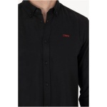 Men's Regular Black Long Sleeve Basic Shirt - Image 6
