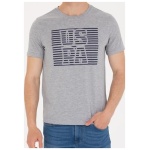 Men's Regular Grey Melange Crew Neck T-Shirt - Image 4