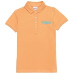 Girl's Standard Orange Basic Polo Neck T-Shirt