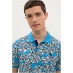 Men's Cobalt Polo Neck T-Shirt