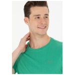Men's Regular Green Basic Crew Neck T-Shirt - Image 3