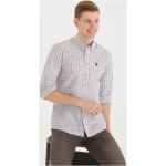 Men's Slim Blue Checkered Shirt