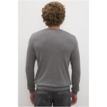 Men's Slim Gray Melange Basic Sweater - Image 5
