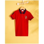 Boy's Standard Red Polo Neck T-Shirt