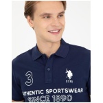 Men's Slim Navy Blue Polo Neck T-Shirt - Image 6
