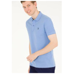 Men's Dark Blue Basic Polo Neck T-Shirt - Image 4