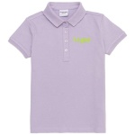 Girl's Standard Lilac Basic Polo Neck T-Shirt