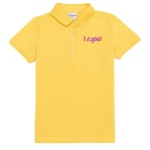 Girl's Standard yellow Basic Polo Neck T-Shirt