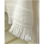 Adorn Cottony Fringed Hand Towel 30x40 cm Ecru - Image 3