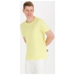 Men's Regular Light Yellow Basic Crew Neck T-Shirt