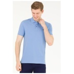 Men's Dark Blue Basic Polo Neck T-Shirt - Image 3