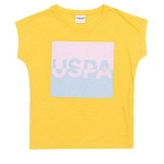 Girl's standart Light Yellow Crew Neck T-Shirt