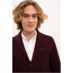 Men's Regular Burgundy Knitwear Cardigan - Image 5