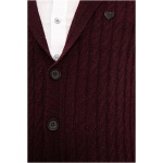 Men's Regular Burgundy Knitwear Cardigan - Image 2