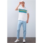 Men's slim Apple Green Polo Neck T-Shirt - Image 6