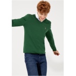 Men's Slim Green V-Neck Basic Knitwear Sweater - Image 5