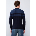 Men's Standard Navy Blue Sweater - Image 3