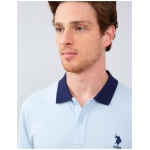 Men's Regular Blue Polo Neck T-Shirt - Image 4