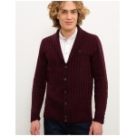 Men's Regular Burgundy Knitwear Cardigan